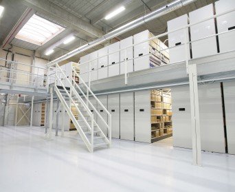 Archive high density mobile shelving