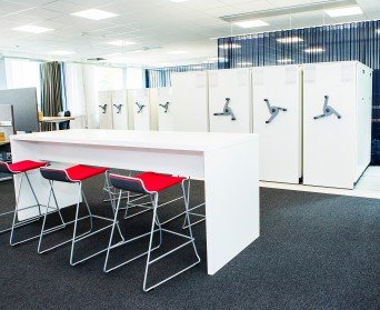 Office high density mobile shelving