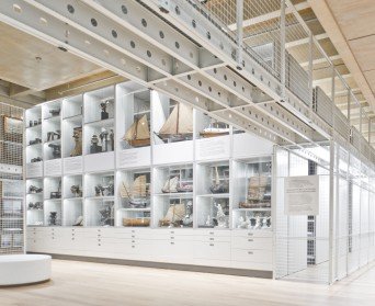 Museum high density mobile shelving