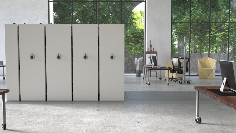 High density mobile shelving